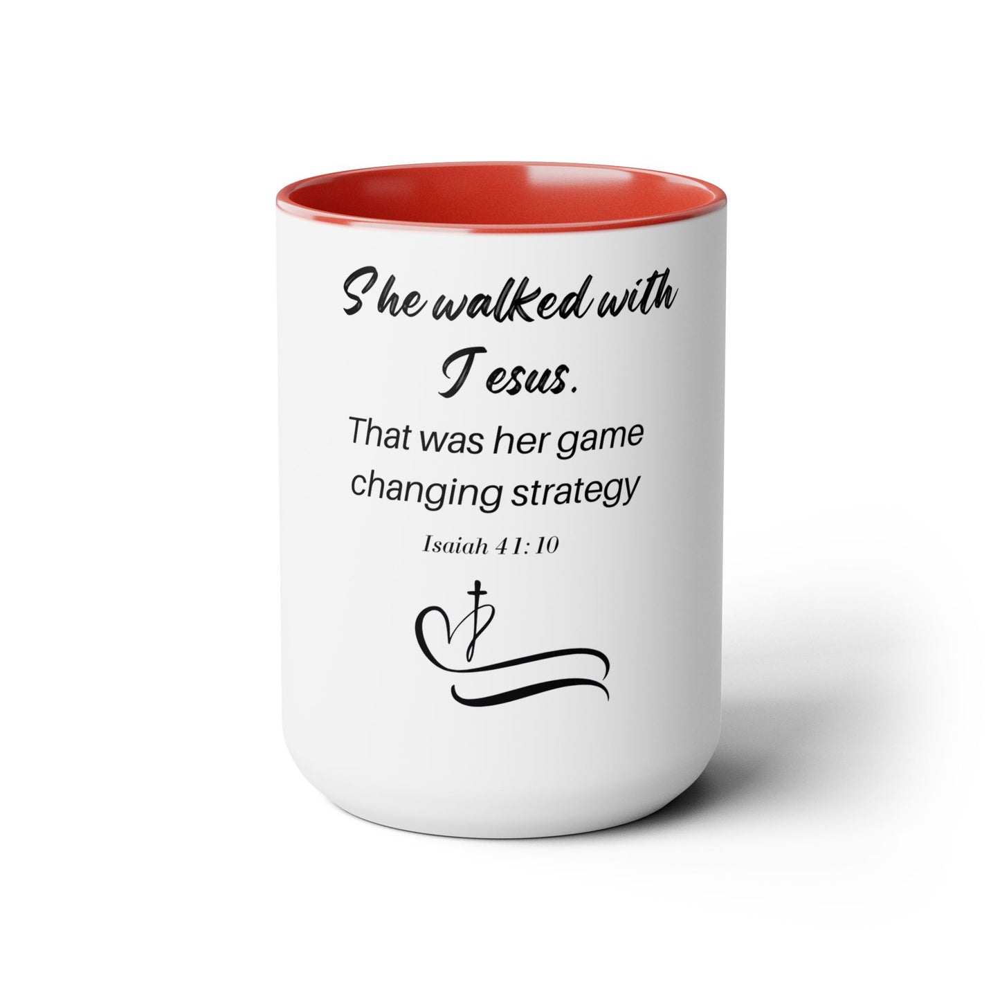 She Walked With Jesus Inspirational Two Tone Mug
