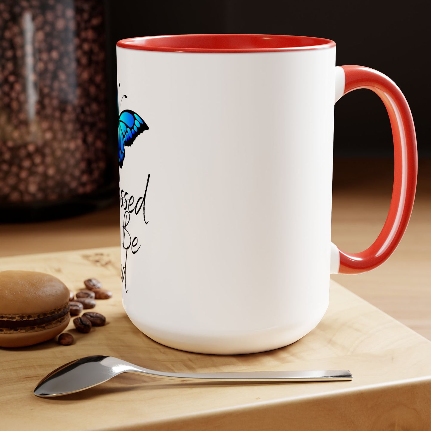 Too Blessed to Be Stressed Coffee Mugs,  Two Toned 15oz