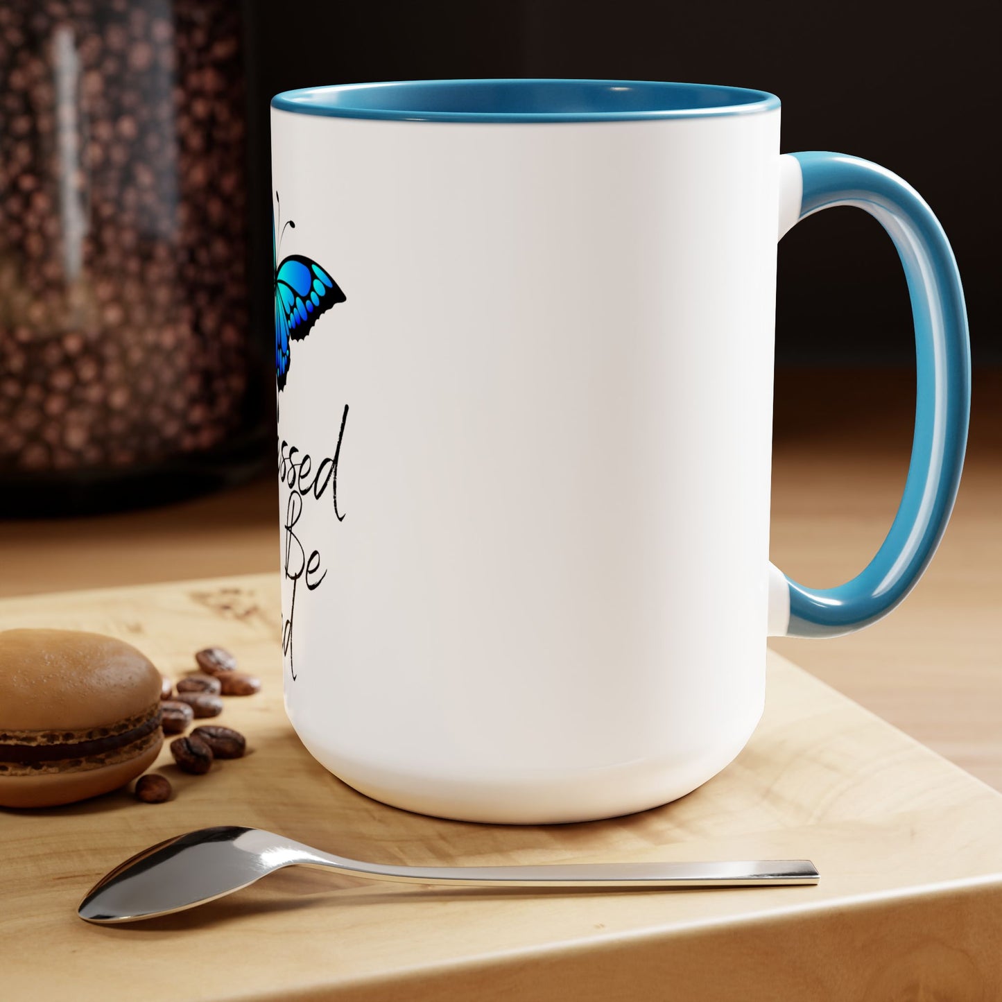 Too Blessed to Be Stressed Coffee Mugs,  Two Toned 15oz