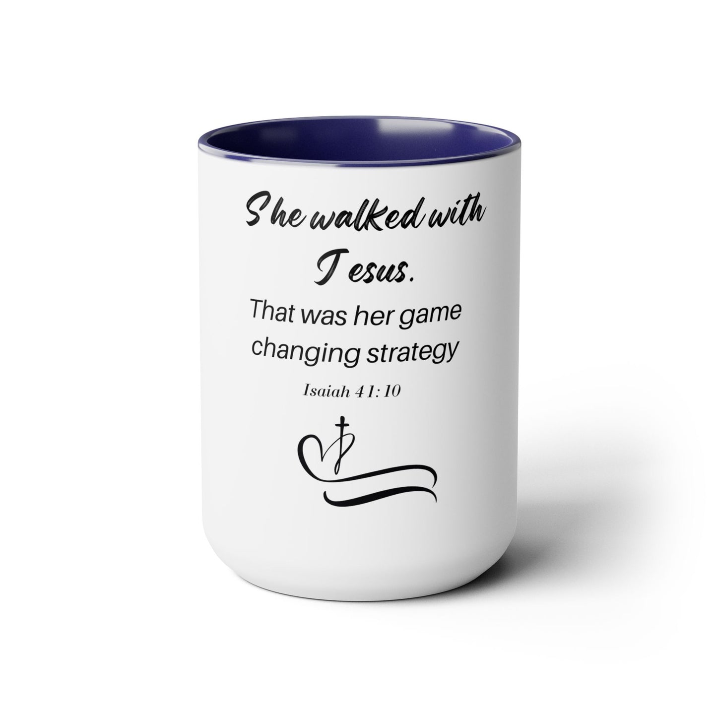 She Walked With Jesus Inspirational Two Tone Mug