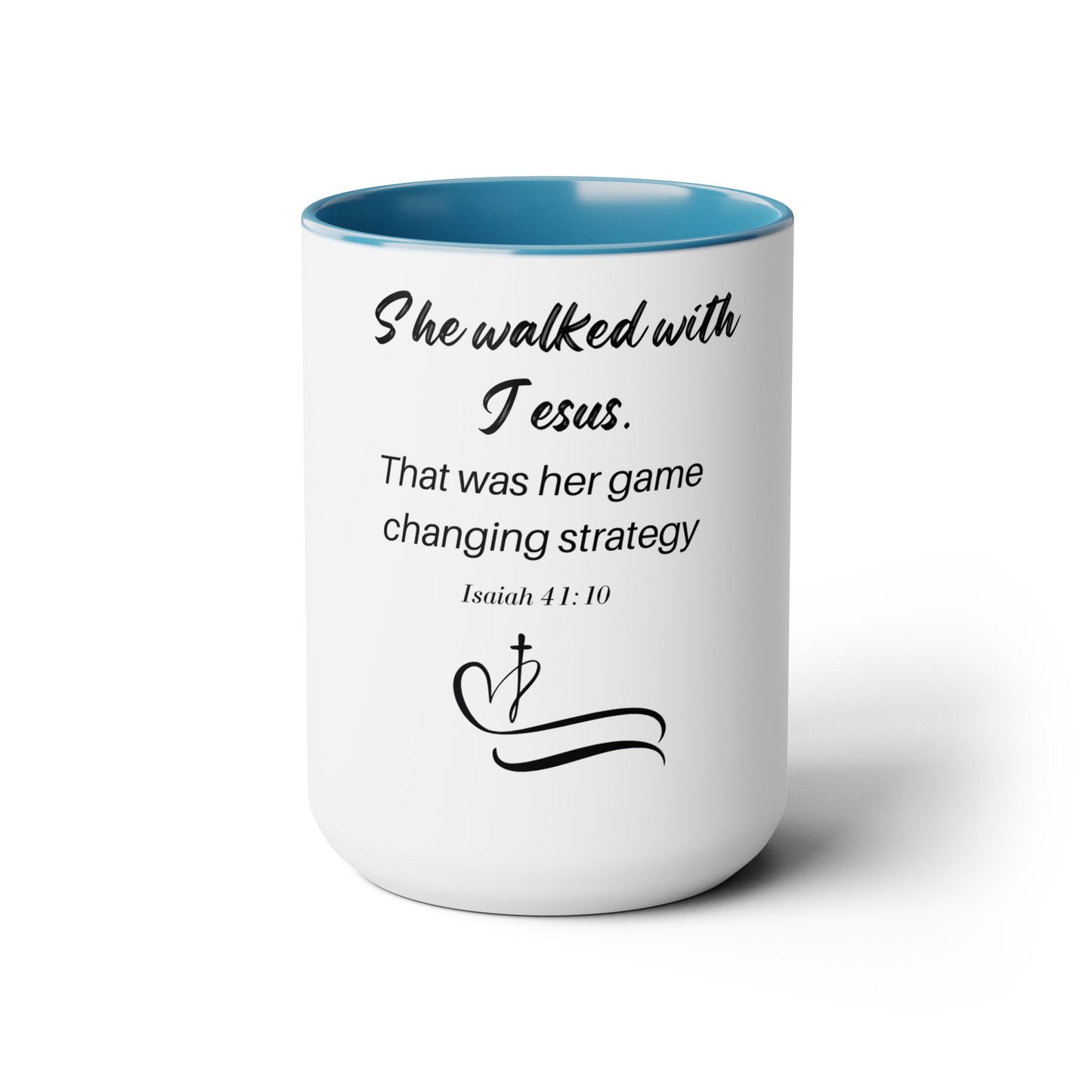 She Walked With Jesus Inspirational Two Tone Mug