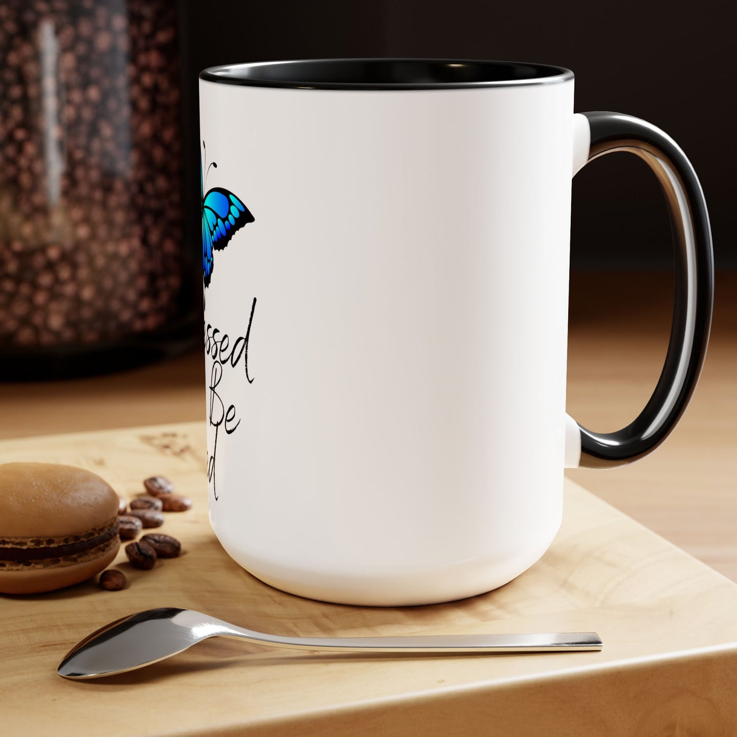 Too Blessed to Be Stressed Coffee Mugs,  Two Toned 15oz