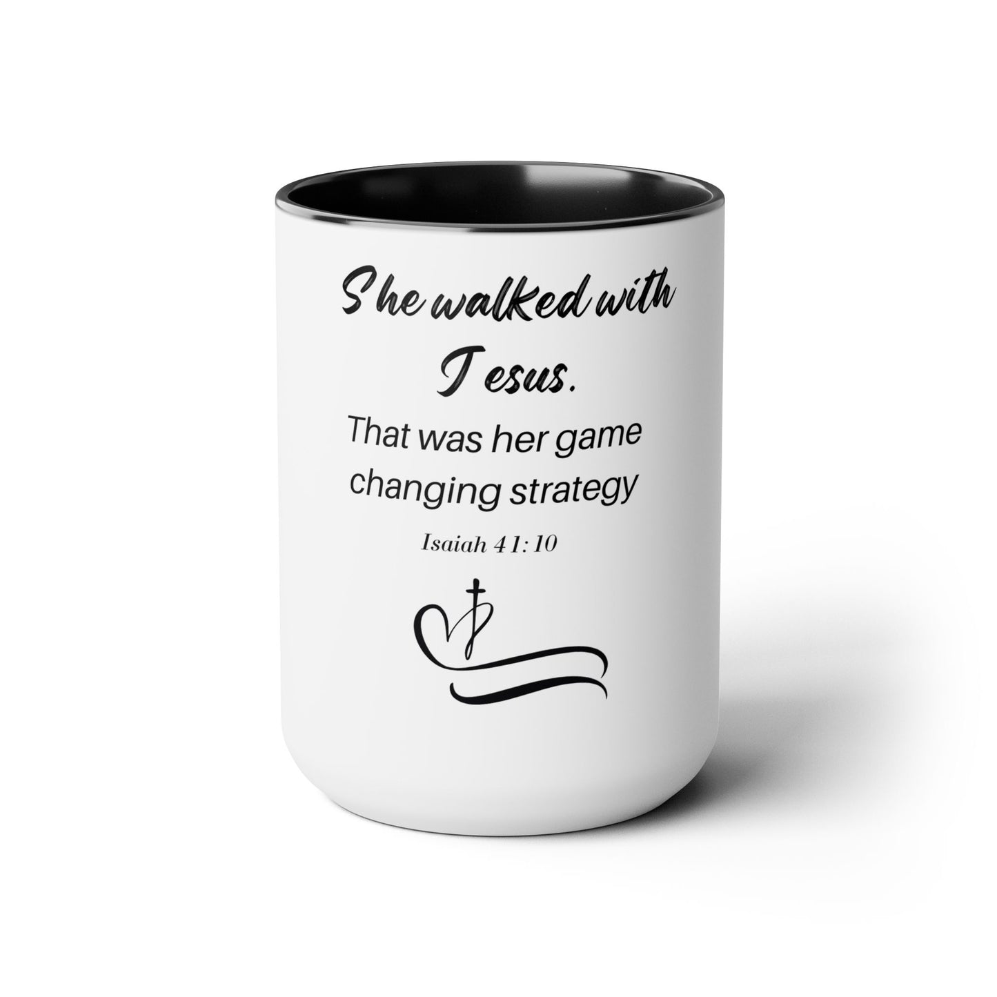 She Walked With Jesus Inspirational Two Tone Mug