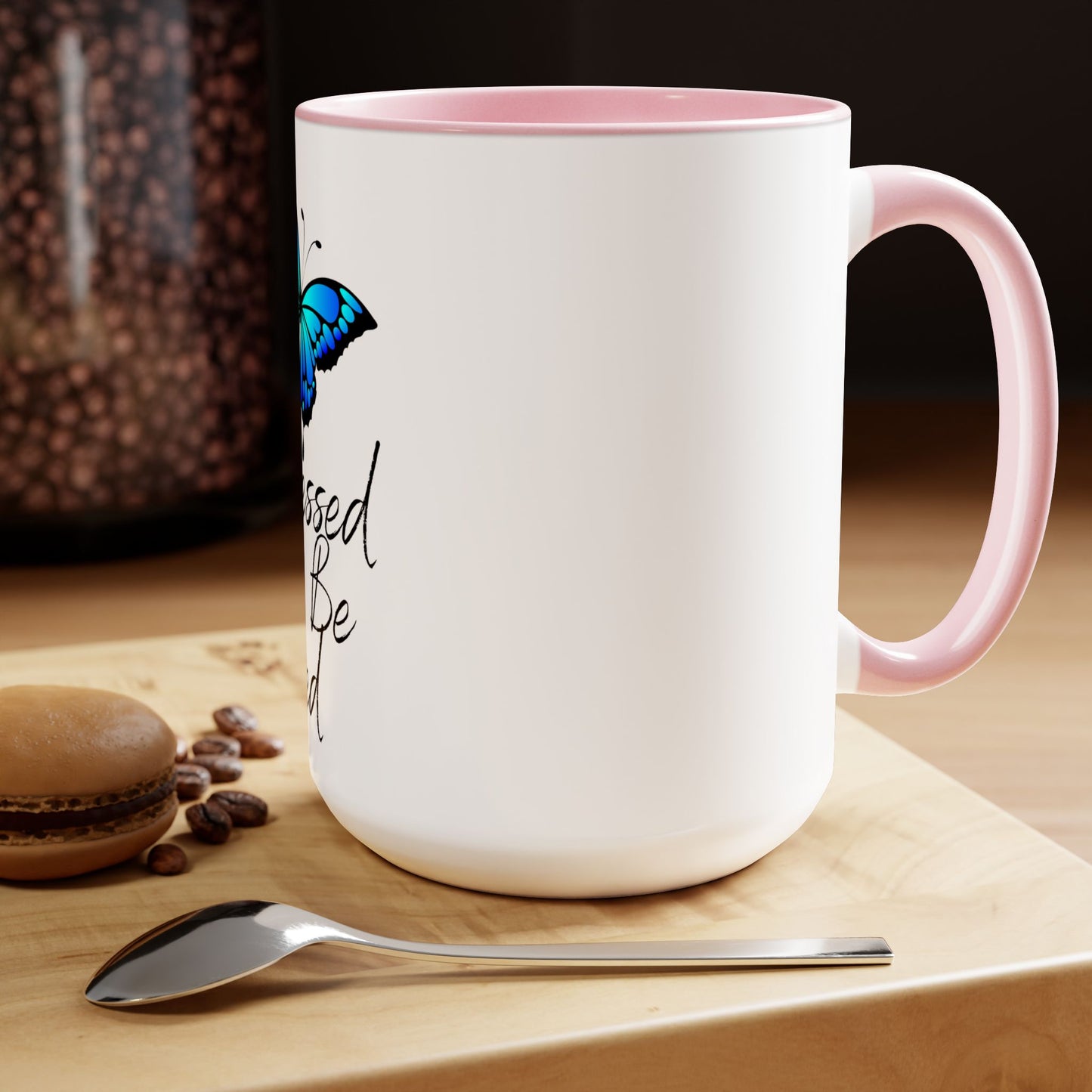 Too Blessed to Be Stressed Coffee Mugs,  Two Toned 15oz