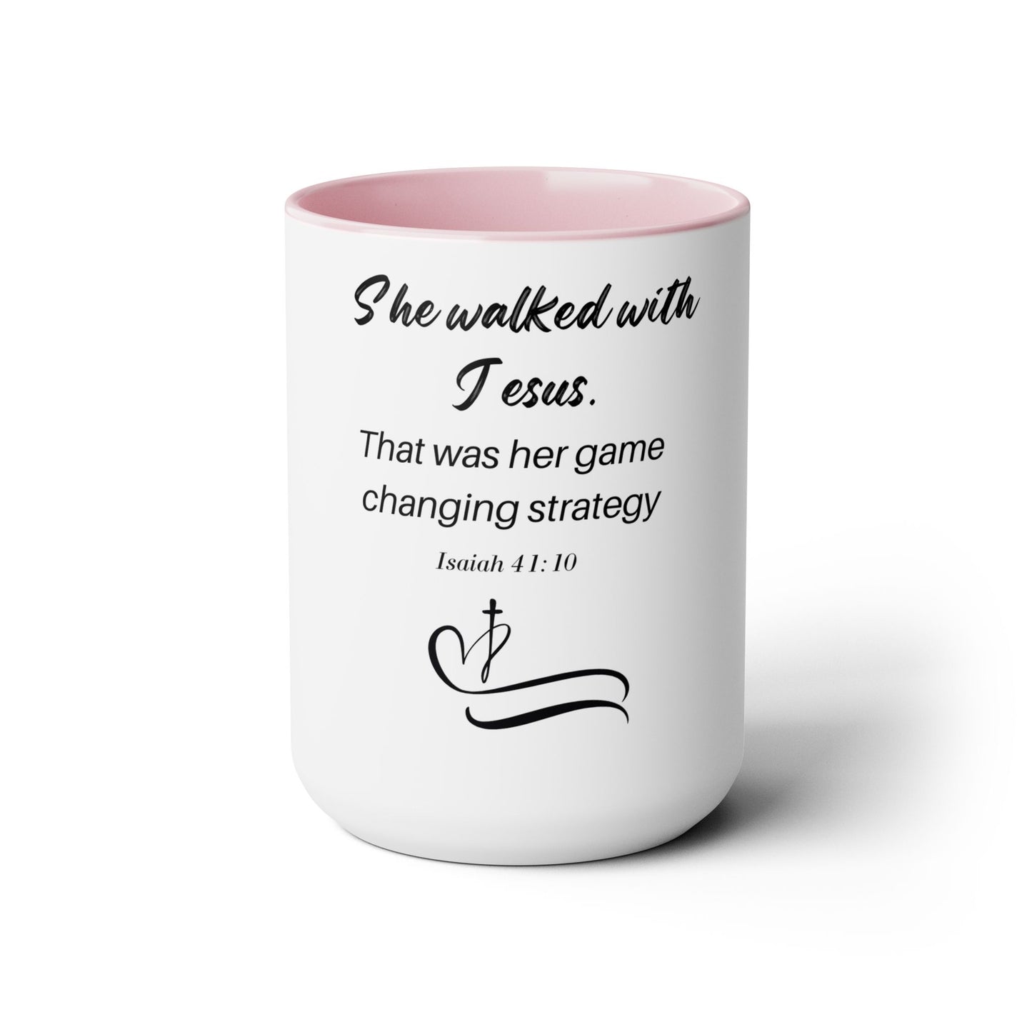 She Walked With Jesus Inspirational Two Tone Mug
